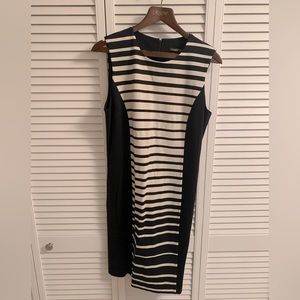 J. McLaughlin Black Strip Dress - XL
